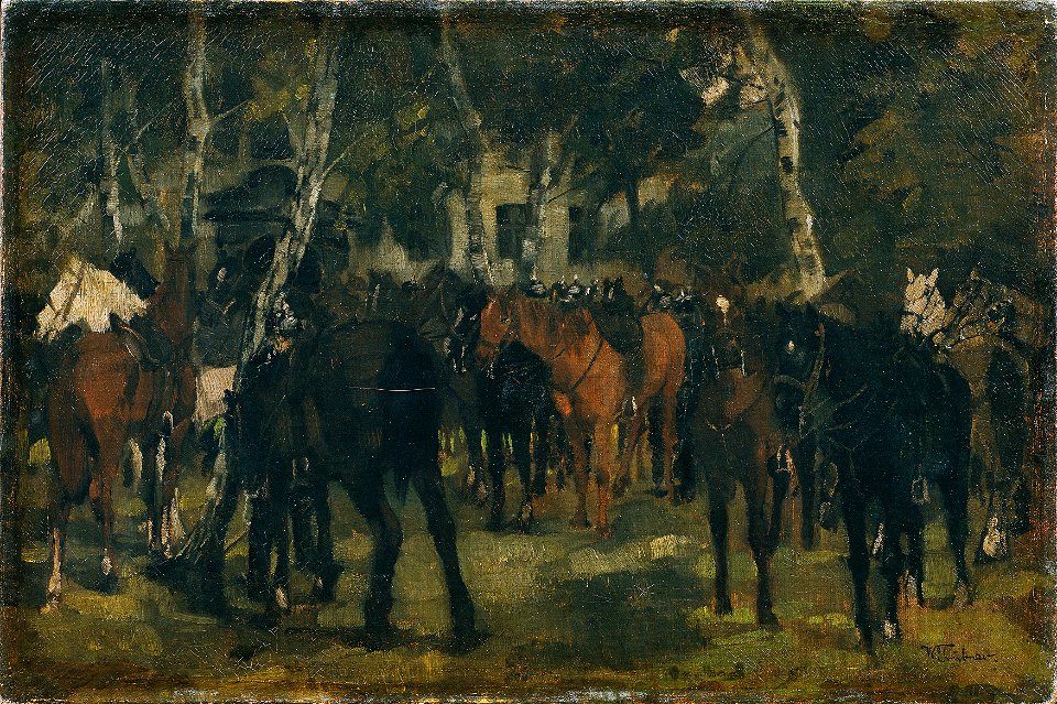 Wilhelm Trübner - Abgesessene Kürassiere - 1831 - Österreichische Galerie Belvedere