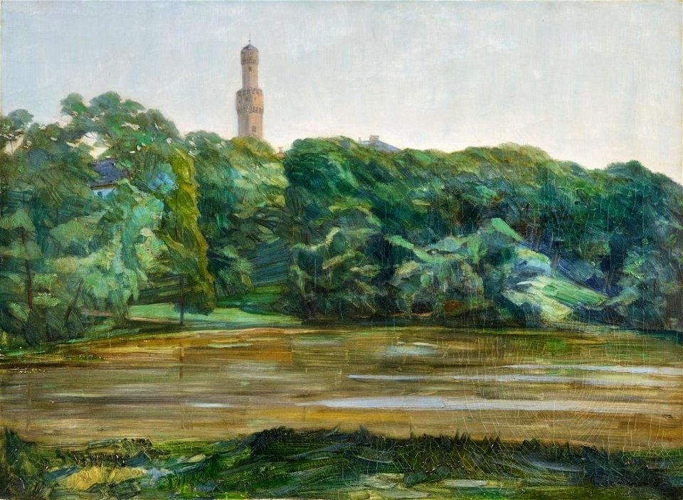 Wilhelm Trübner Der Park in Bad Homburg mit dem Weißen Turm
