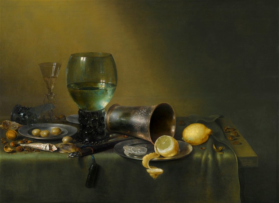 Willem Claesz Heda - Still Life with Overturned Silver Beaker 024L15033 84PWN