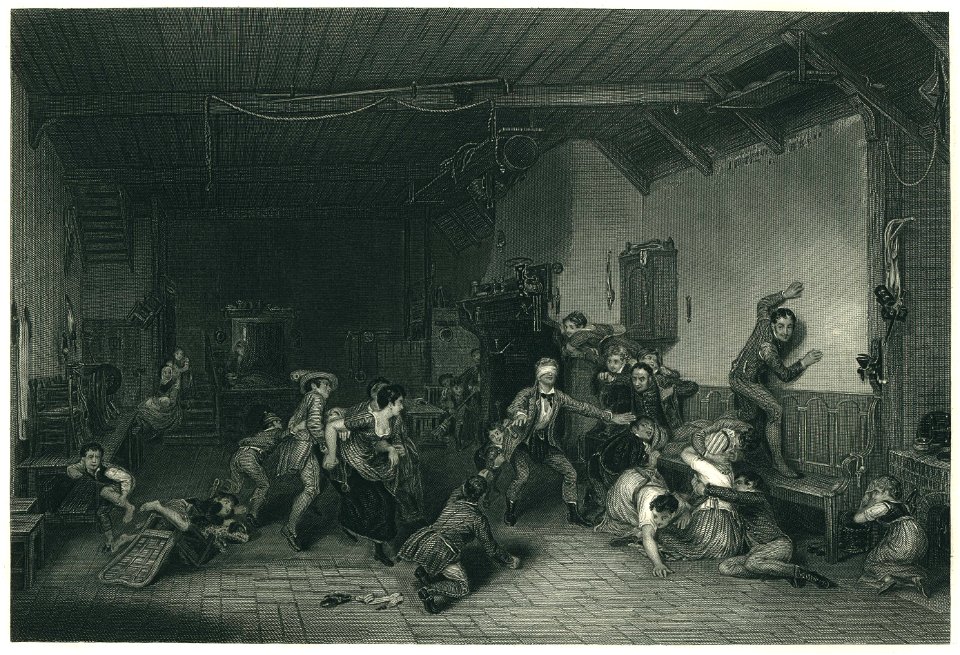 Wilkie - Le colin-maillard - Steel Engraving