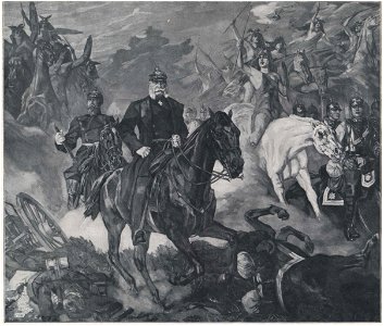 Wilhelm Trübner Kaiser Wilhelm auf dem Schlachtfelde von den Walküren begrüßt