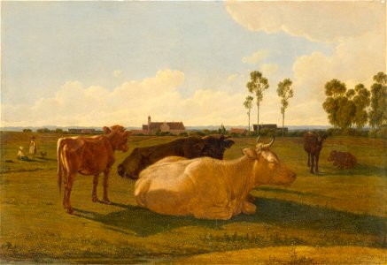 Wilhelm von Kobell Landschaft mit Vieh bei Schloss Emming c1826