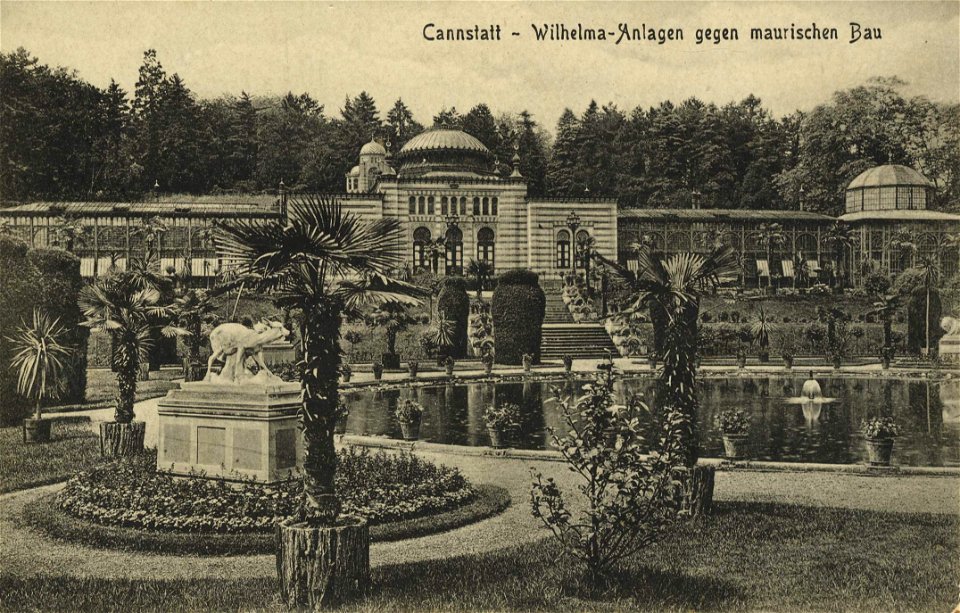 Wilhelma, Maurisches Landhaus und Großes Bassin, um 1900