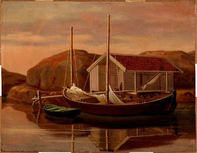 Wilhelm von Wright - Quay and Boat Shed - A IV 3570 - Finnish National Gallery