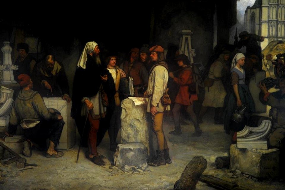 Willem Linnig the Elder - The building of Antwerp Cathedral