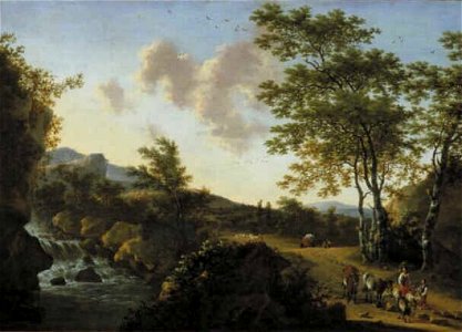 Willem de Heusch - Italianiserend landschap met waterval - 1302 (OK) - Museum Boijmans Van Beuningen