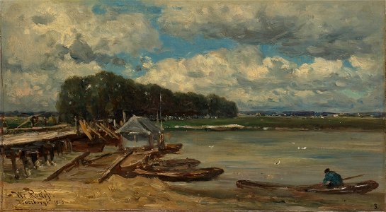 Willem Roelofs - De brug over de IJssel bij Doesburg
