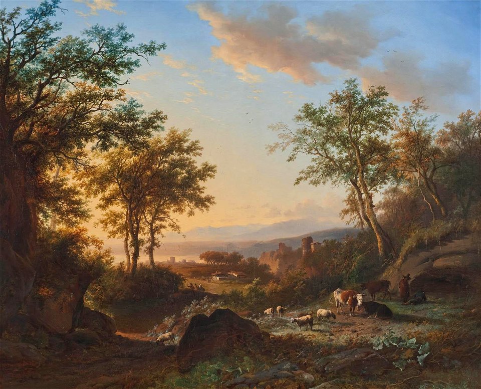 Willem Bodeman - Italianiserend landschap