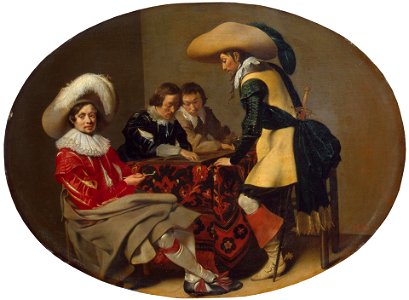 Willem Cornelisz Duyster - Tric Trac Players (oval)