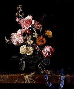 Willem van Aelst - Vase of Flowers with Pocket Watch - WGA00050