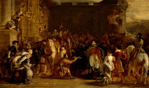 Sir David Wilkie - The Entrance of George IV at the Palace of Holyroodhouse - Google Art Project. Free illustration for personal and commercial use.