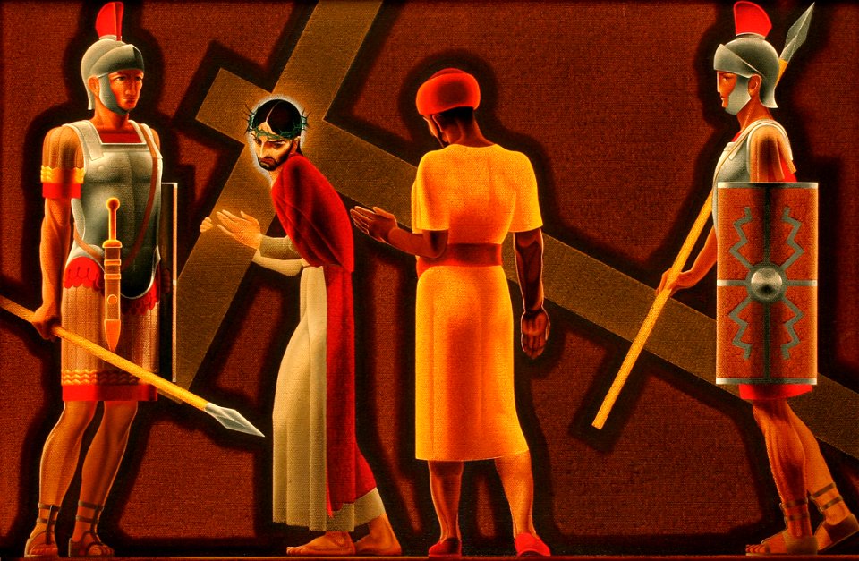 Willem Adolfs - Simon van Cyrene wordt gedwongen Christus' kruis te helpen dragen