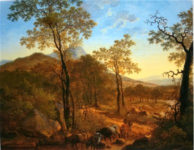 Willem de Heusch - Italian Landscape with Herdsmen