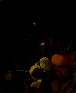 Willem Kalf - Still life with glasses and fruit, 1663 Fd100855