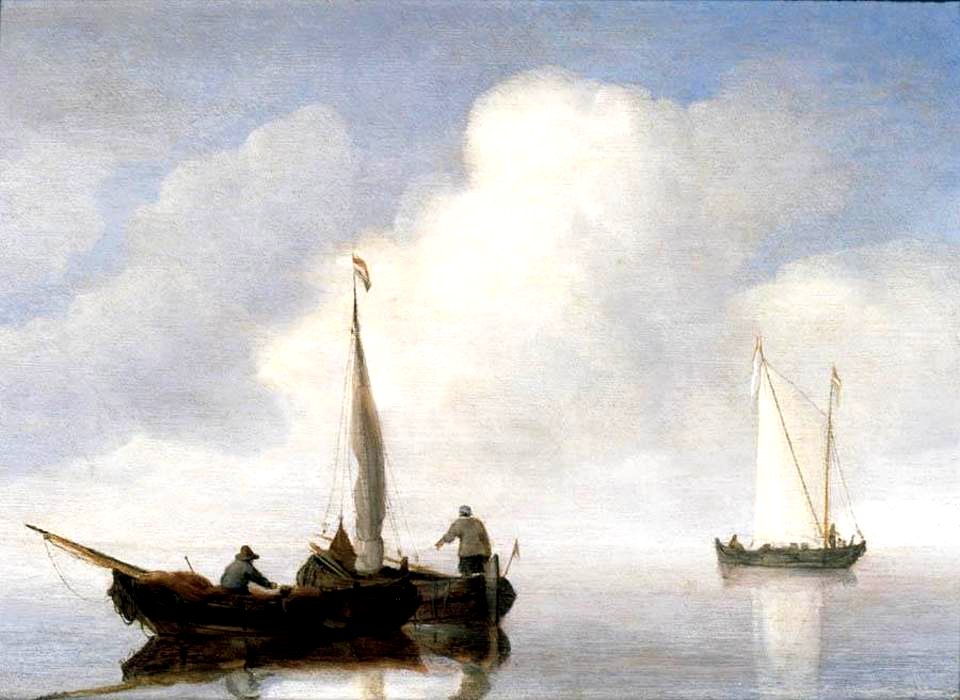 Willem van de Velde (II) - Small Craft in a Calm off the Dutch Coast - WGA24534