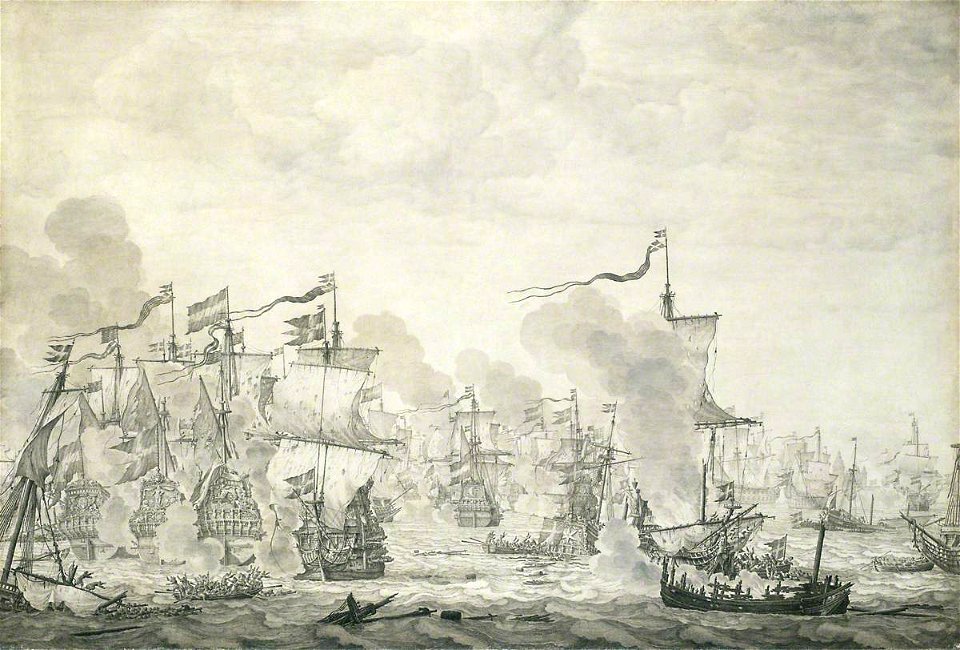 Willem van de Velde I (1611-1693) - The Battle of the Sound, 8 November 1658 - BHC0280 - Royal Museums Greenwich