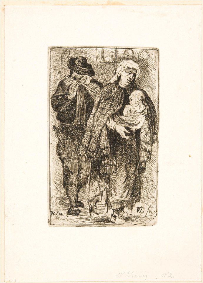 Willem Linnig - Beggar Couple with a Baby