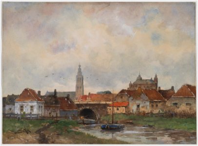 Willem C Rik (Dutch) - Upper Lock at Steenbergen - 1960.167 - Cleveland Museum of Art. Free illustration for personal and commercial use.