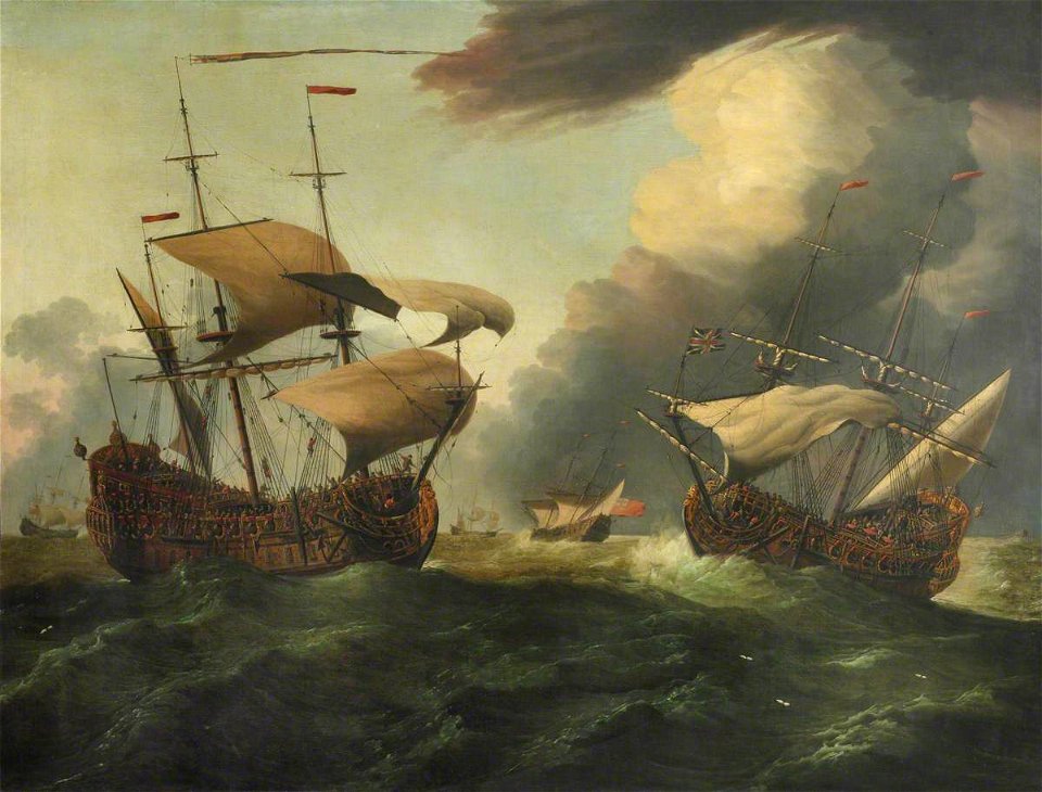 Willem van de Velde II (1633-1707) - Two English Third-Rates at Sea in a Gale - BHC0869 - Royal Museums Greenwich