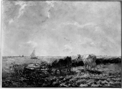 Willem Maris - River Landscape with Cattle - 25.118 - Museum of Fine Arts. Free illustration for personal and commercial use.