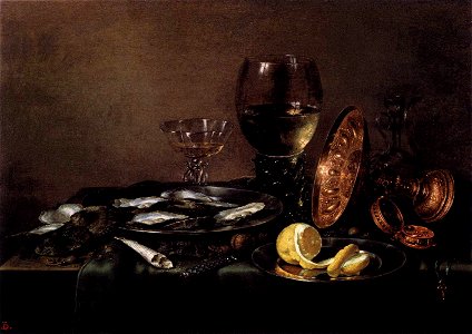 Willem Claesz. Heda - Still-Life - WGA11245. Free illustration for personal and commercial use.