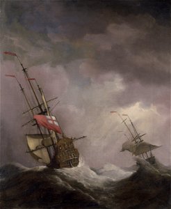 Willem van de Velde the Younger - An English Ship at Sea Running In a Gale - B2013.26.2 - Yale Center for British Art