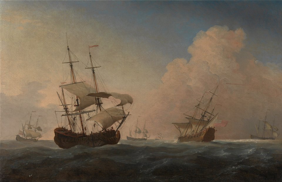 Willem van de Velde the Younger - English Warships Heeling in the Breeze Offshore - Google Art Project