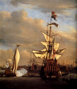 Willem van de Velde (II) - The Gouden Leeuw before Amsterdam (detail) - WGA24530