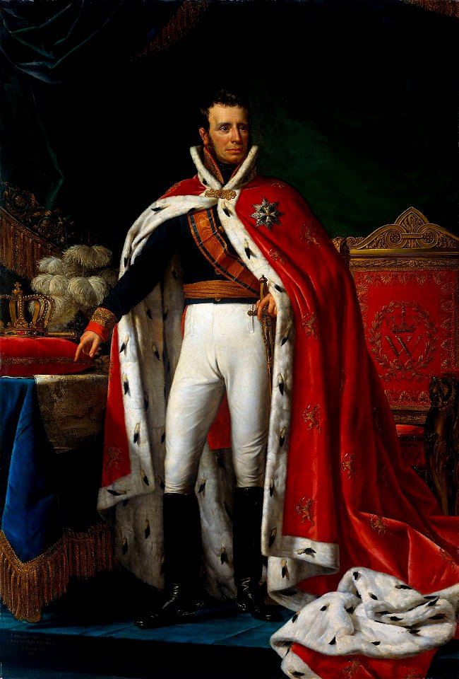 Willem I in kroningsmantel