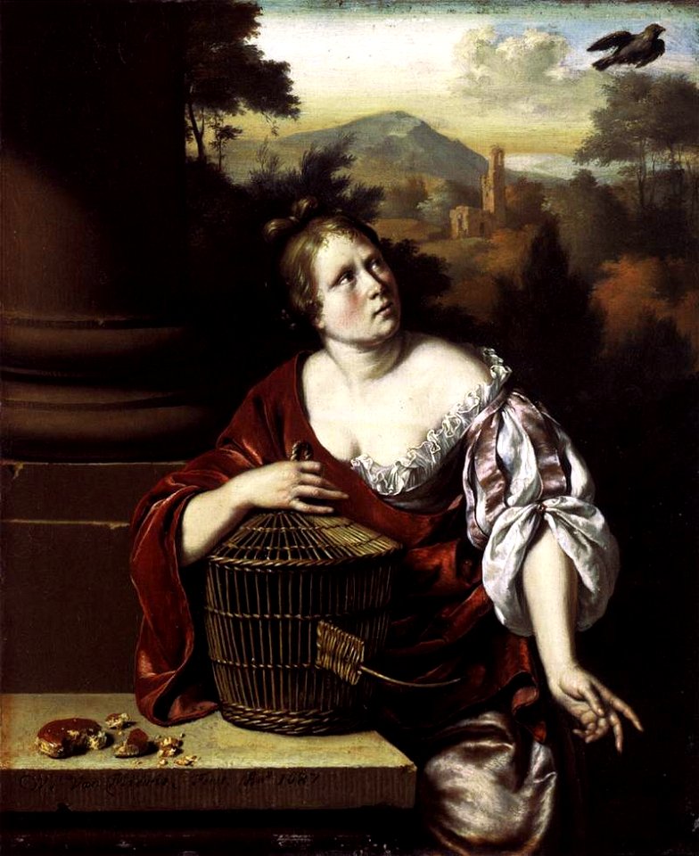 Willem van Mieris - The Escaped Bird - WGA15643