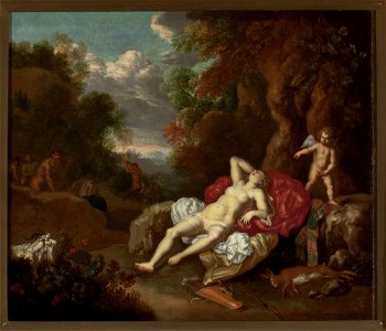 Willem van Mieris - Sleeping Venus - M.Ob.2180 - National Museum in Warsaw. Free illustration for personal and commercial use.