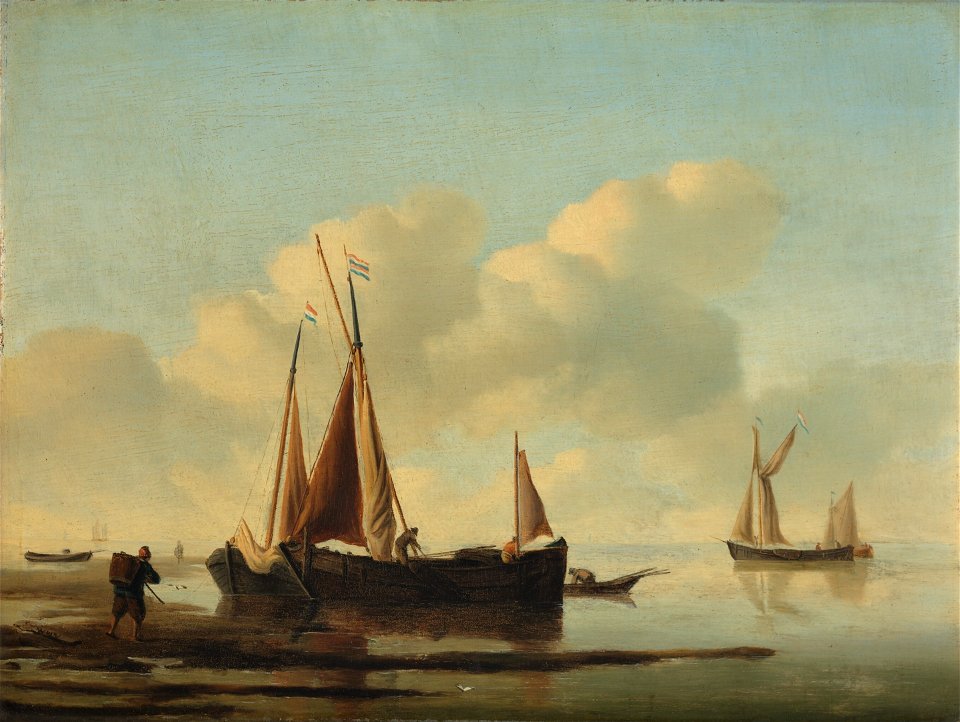 Willem van de Velde (II) - Kalme zee met vissersboten bij de kust - 2534 (OK) - Museum Boijmans Van Beuningen
