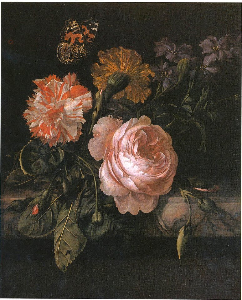 Willem van Aelst - Still Life of Flowers with a Butterfly