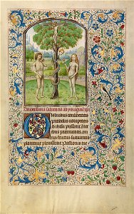 Willem Vrelant (Flemish, died 1481, active 1454 - 1481) - Adam and Eve Eating the Forbidden Fruit - Google Art Project