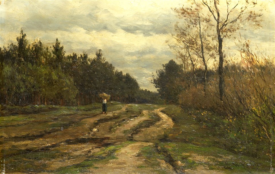 Willem Roelofs - Landweg bij Laren, Noord-Holland