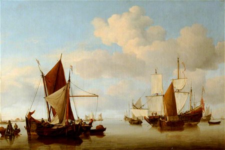 Willem van de Velde II (1633-1707) - Fishing Boats on a Calm Sea - 2563 - Waddesdon Manor