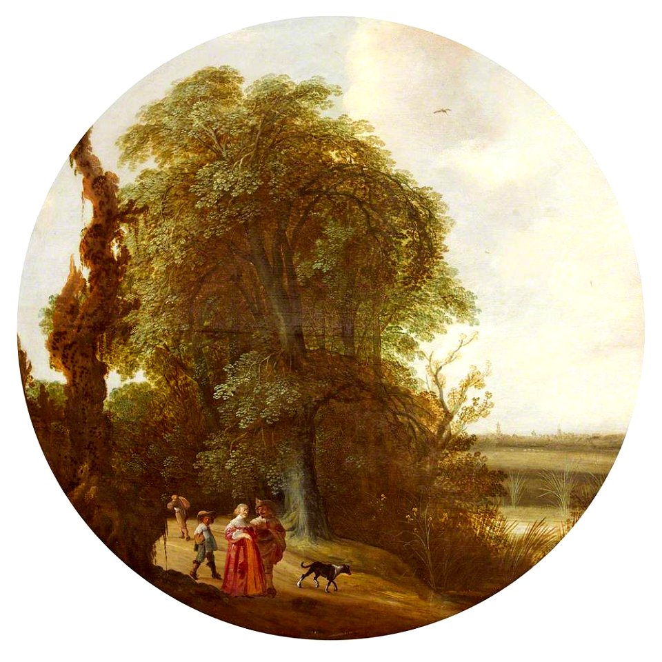 Willem van den Bundel (c.1575-1655) - Landscape with Figures Walking along a Country Path, a Distant View of Delft Beyond - 453838 - National Trust