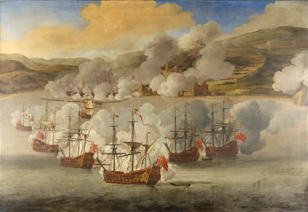 Willem van de Velde the Younger (1633-1707) - The Attack on Shipping in Bugia, 18 May 1671 (I) - RCIN 405972 - Royal Collection