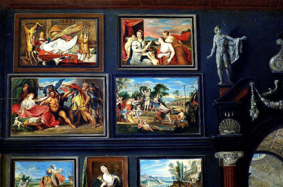 Willem van Haecht - Apelles painting Campaspe - detail rear wall