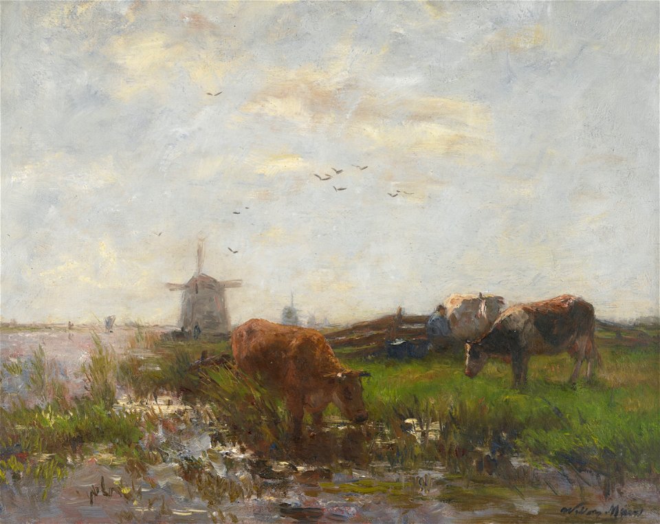 Willem Maris - Cattle Grazing at the Water's Edge - 2010.108 - Minneapolis Institute of Arts