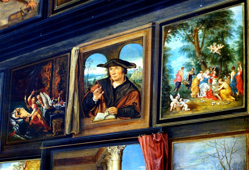 Willem van Haecht - Apelles painting Campaspe - detail upper right