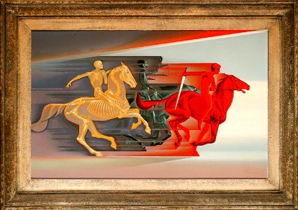 Willem Adolfs - Drie apocalyptische ruiters (ingelijst)