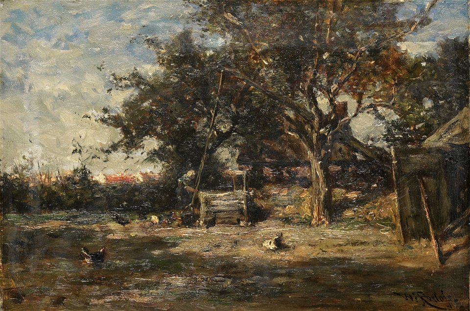 Willem Roelofs - Boerenerf bij Noorden
