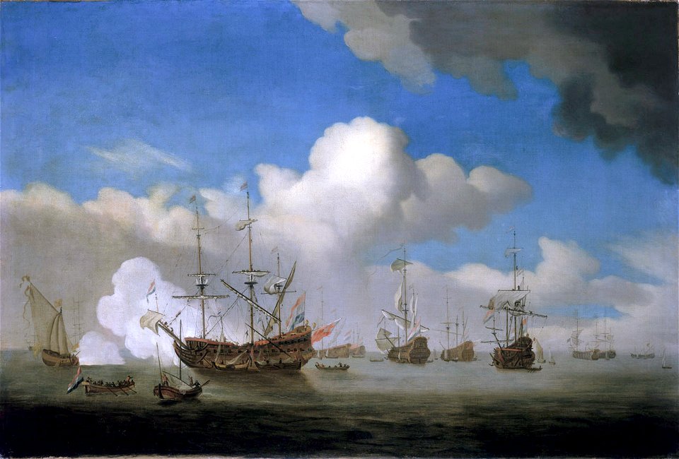 Willem van de Velde (the Younger) - The Captured HMS Royal Prince brought into Dutch waters after the Four Days battle, 4 June 1666