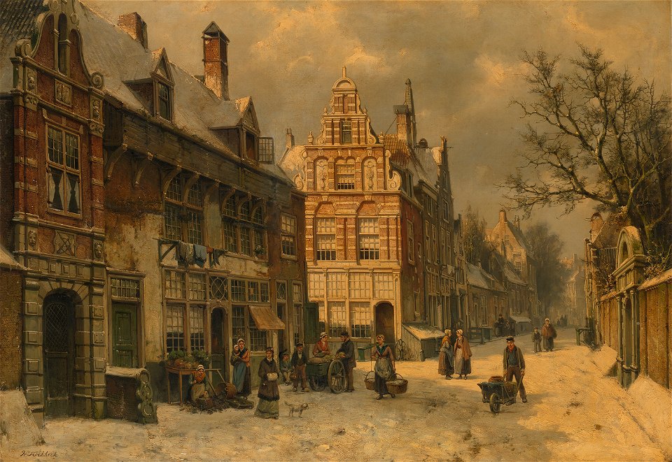 Willem Koekkoek - Stadsgezicht in de winter - SA 23306 - Amsterdam Museum