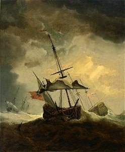 Willem van de Velde (II) - Small English Ship Dismasted in a Gale - WGA24535