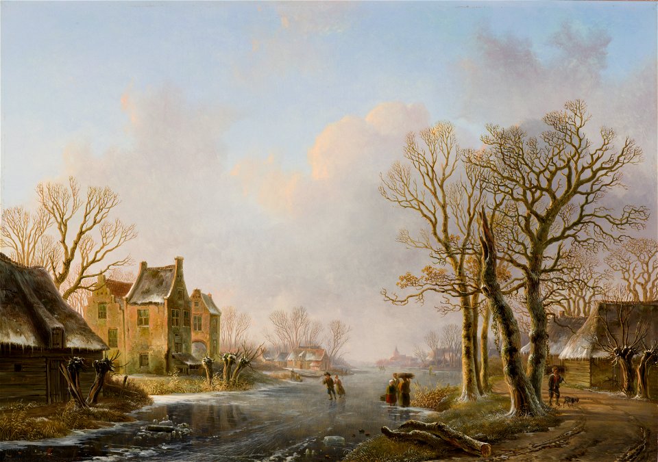 Willem de Klerk - Skaters on a Frozen River, Dordrecht - 2001.242 - Indianapolis Museum of Art