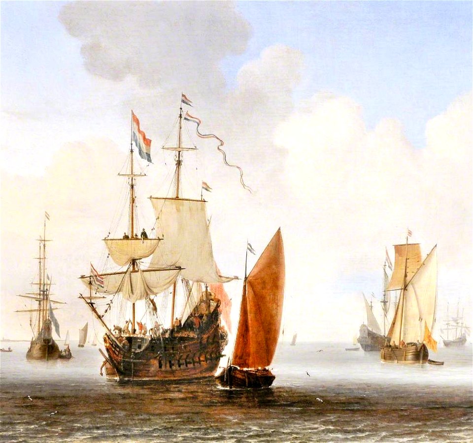 Willem van de Velde II (1633-1707) - Shipping in a Calm - 1420338 - National Trust