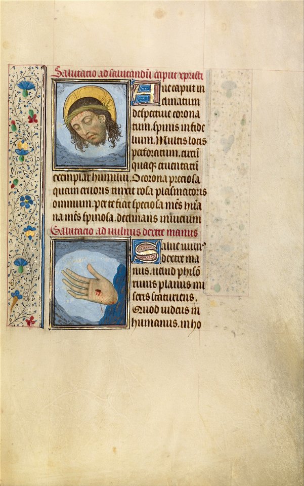 Willem Vrelant (Flemish, died 1481, active 1454 - 1481) - Christ's Head; Christ's Right Hand with Wound - Google Art Project