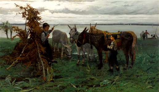 Willem Maris - Boys herding donkeys - Google Art Project